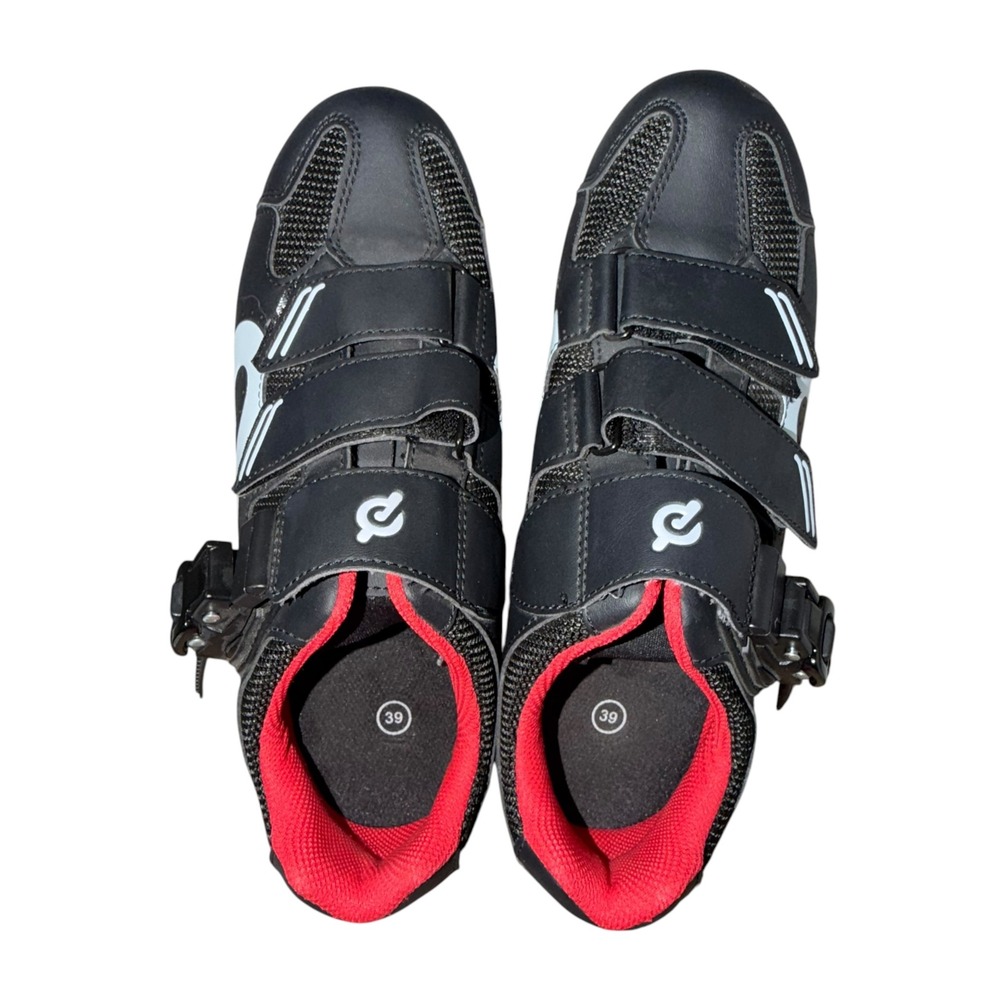 Peloton Cycling Shoes EU 39 Women's 8 Black Red Spin Bike Road Shoes